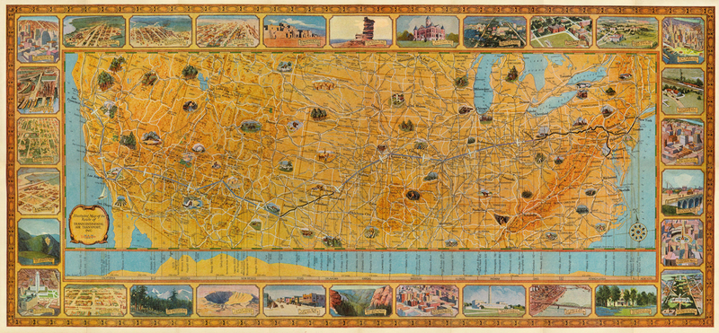 Illustration for article titled This Air Travel Map From 1929 Is Absolutely Stunning